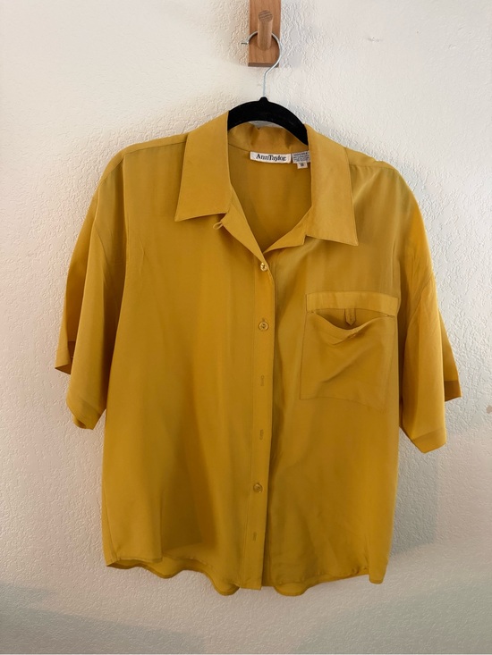Ann Taylor Tops - Vintage Ann Taylor Silk Blend Mustard Yellow Blouse